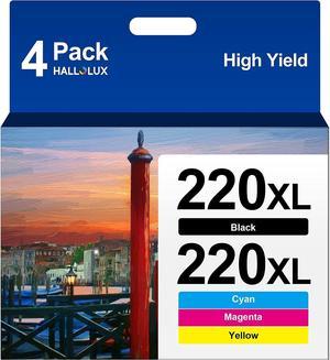 High Yield 220XL Ink Cartridges Remanufactured Replacement 220 XL Combo Pack Use with WF-2760 WF-2750 WF-2660 WF-2650 WF-2630 XP-424 XP-420 XP-320 Black Cyan Magenta Yellow, 4 Pack