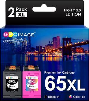 GPC Image Remanufactured Ink Cartridge Replacement  65XL 65 XL use with DeskJet 3755 3752 2655 2652 3758 3722 3721 Envy 5055 5052 5058 5012 AMP 100 120 125 130 Printer (1 Black, 1 Tri-Color)