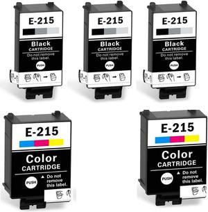 215 Ink Cartridges T215 Remanufactured for WF-100 wf100 Printer, Pigment, 5-Pack: 3 Black, 2 Color