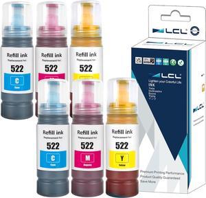 LCL Compatible for 522 T522 T522220 T522320 T522420 (6-Pack, 2Cyan,2Magenta,2Yellow) Ink Bottle for EcoTank ET-2803 ET-4800 ET-2720 ET-2840 ET-2400 ET-2800 ET-4810 ET-4700