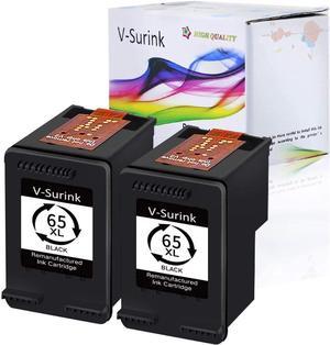 V-Surink Remanufactured 65xl Ink Cartridge Replacement  65XL Ink Cartridge for Envy 5055 5052 5058 DeskJet 3755 2655 3720 3722 3723 3730 3732 3752 3758 2652 2624 Printer (2Black)