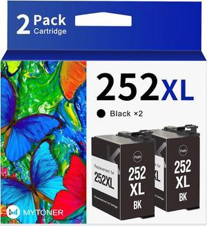 MYTONER Remanufactured Ink Cartridges Replacement for Epson 252 XL 252XL 252 for Epson Workforce WF-7710 WF-7620 WF-7720 WF-3640 WE-3630 WF-3620 WF-7610 (Large-Black, 2 Pack)