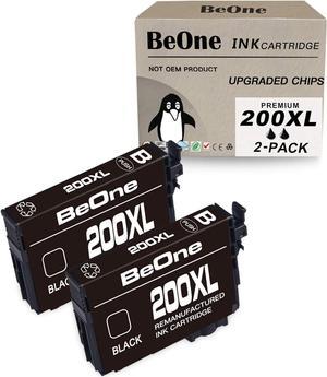 BeOne Remanufactured Ink Cartridge Replacement for Epson 200 XL 200XL T200XL for Expression Home XP-200 XP-300 XP-310 XP-400 XP-410 Workforce WF-2520 WF-2530 (Black; 2-Pack)