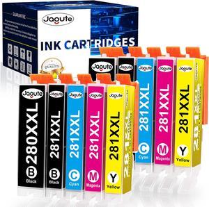 Jagute 280XL 281XL Ink Cartridges Replacement for Canon PGI-280XXL CLI-281XXL PGI280 CLI281 Work with PIXMA TR7520 TR8520 TS6120 TS6220 TS8120 TS8220 TS9520 TR8620 TS8320 Printer (10Pack)