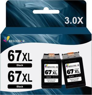 Relcolor Replacement  Ink 67 XL 67XL HP67 Cartridge Black 2700 2700e 2752 2752e 2742e 2755 2755e 4100 4100e 4152e 4155 4155e Envy 6000 6055e 6055 6400 6458 6458e 6452 6455 6455e High Yield