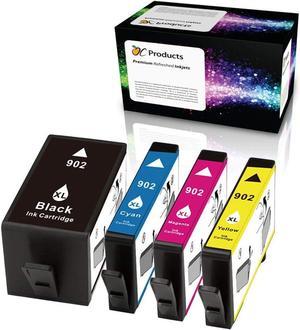 OCProducts Remanufactured Ink Cartridge HP 902XL Ink Cartridge 4 Pack for OfficeJet 6950 6960 6965, 6970 6975