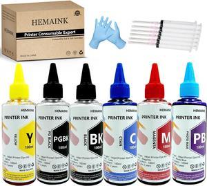 HEMAINK 6 Bottles Ink Compatible for Canon PGI-280 CLI-281 PGI-280XXL CLI-281XXL for PIXMA TS9120 TS8120 TS8220 TS8320 Printer- (PGBK,BK,C,M,Y, Photo Blue) 6 Colors