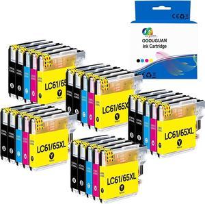 OGOUGUAN 25 Pack - Compatible Ink Cartridges for Brother LC-61 LC-65 LC61 XL LC61 BK Inkjet Cartridge Compatible with Brother DCP-165C DCP-375CW DCP-385CW DCP-395CN DCP-585CW DCP-J125 MFC-250C