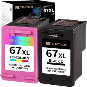 JINTUM 67XL Ink Cartridges Remanufactured  Ink 67 Ink Cartridge Black Color Combo Pack for 2755e 2700 2752e 2752 2742e 4155e 4100 4158e 4152e 4500 6055e 6055 6000(67XL Printer Ink)