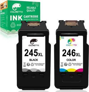 COLORETTO Pg-245XL Cl-246XL 243 244 245 246 XL Ink Cartridge Replacement for Canon Pixma MX492 MX490 MG2920 MG2924 MG2525 MG2522 IP2820 TR4520 TR4522 TS3420 TS3120 Printer 1 Black 1 Tricolor 2 Pack