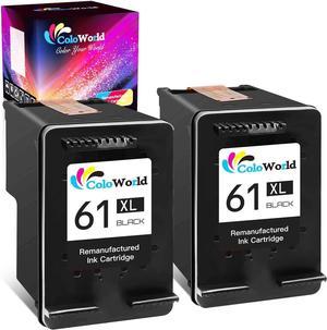 ColoWorld Remanufactured 61 Ink Cartridge Replacement  61XL Fit for Envy 4500 4502 5534 5535 DeskJet 2512 3510 2542 2540 2544 3000 3050a 3052a 1055 2548 OfficeJet 4630 4632 Printer (2 Black)