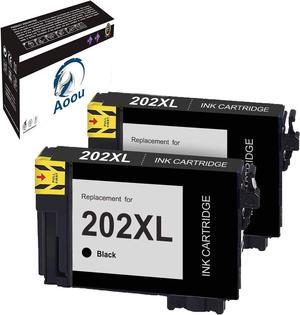 ink Aoou Remanufactured Ink Cartridges Replacement for 202XL T202XL 202 T202 use for Workforce WF-2860 Expression Home XP-5100 (2 Black, 2-Pack)