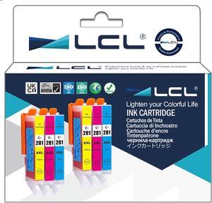 LCL Compatible for Canon CLI-281 CLI-281XL CLI-281XXL (6-Pack 2Cyan 2Magenta 2Yellow) Ink Cartridge for Canon PIXMA TR8500 TR8520 TS6120 TS6220 TS6320 TS702 TS8120 TS8220 TS8320 TS9520 TS9521C