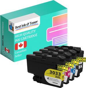 Best Ink Compatible Ink Cartridge Replacement for Brother LC3033 LC-3033 XXL, LC3033XXL High Yield Combo Pack (1 BK, 1 C, 1 M, 1 Y, 4-Pack) for MFC-J995DW MFC-J995DWXL