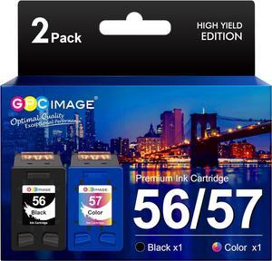 GPC Image Remanufactured Ink Cartridge Replacement  56 57 Ink High Yield to use with Deskjet 5550 5650 5150 5850 Photosmart 7260 7450 7150 7350 Printer (1 Black, 1 Tri-Color, 2-Pack)