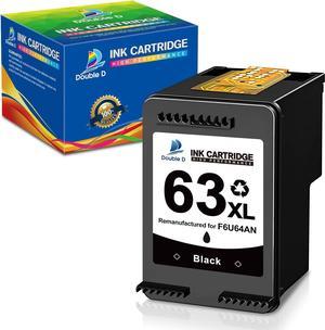 DOUBLE D 63XL Black Ink Cartridge Remanufactured Replacement  63 XL 63XL for Envy 4520 4512 OfficeJet 3830 4650 5255 5258 4650 Deskjet 1112 1110 3634 3639 3632 Printer (1 Black)