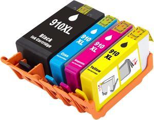 910XL Ink Cartridges Replacement  910 XL 910XL Ink Cartridges Combo Pack 6Za58an Wrok for OfficeJet Pro 8020 8030 8025 8035 8028 OfficeJet 8022 8010 8015 Ink Cartridges (4 Packs BK/C/M/Y)