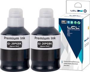 LCL Compatible for Canon GI20 GI-20 GI-20PGBK GI-20BK (2-Pack, Black Pigment 170ML) Ink Bottle for Canon PIXMA G5020 G6020 G7020