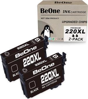 BeOne Remanufactured Ink Cartridges Replacement for Epson 220XL 220 XL T220 T220XL to Use with Workforce WF-2630 WF-2650 WF-2660 WF-2750 WF-2760 Expression XP-320 XP-420 XP-424 Printer (2 Black)