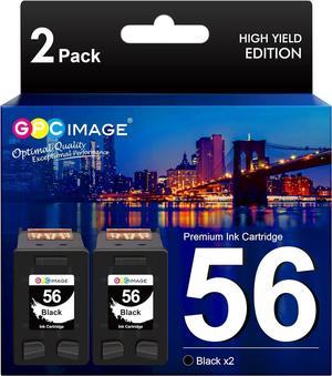 GPC Image 2 Black Remanufactured 56 Ink Cartridge Replacement  56 C6656AN High Yield Work with HP Deskjet 5550 5650 5150 5850 Photosmart 7350 7260 7450 7150 7550 4215 7760 PSC 2210 2510 Printer