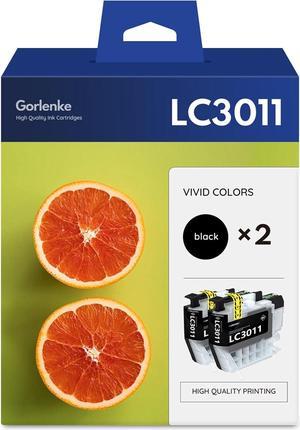 High Yield LC3011 LC3011BK Ink Cartridge Replacement for Brother LC-3011 MFC-J491DW J497DW J690DW J895DW Printer Ink (2 Pack, Black)