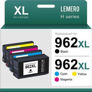 LEMERO 962XL Remanufactured Ink Cartridge Replacement 962XL 962 XL for OfficeJet Pro 9015 9015e 9010 9025 9025e 9020 9018 9012 Black Cyan Magenta Yellow 4Pack