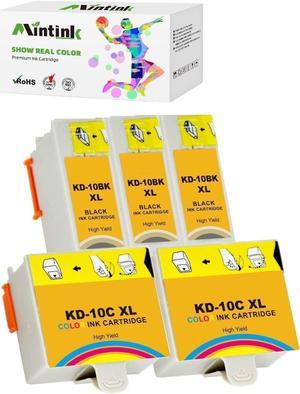 Compatible Kodak 10 Series Inkjet Cartridge Use for Kodak 5100 5300 5500 ESP3250 ESP5250 ESP3 ESP5 ESP7 ESP9 Hero 7.1, 9.1 Printers, Kodak Verite 5 Replacement Inks 5 Pack (3 Black + 2 Color)