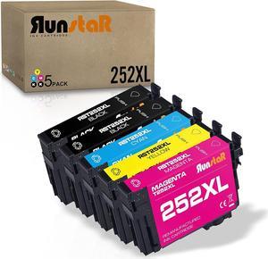 Run Star Remanufactured 5 Pack 252XL Ink Cartridge Replacement for Epson T252XL 252 Combo for Epson Workforce WF-3640 WF-7720 WF-3620 WF-3630 WF-7620 WF-7710 WF-7610 WF-7110 Printer (2BK, 1C, 1M, 1Y)