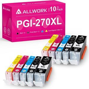 Allwork PGI270XL CLI271XL Compatible Ink Cartridges Replacement for Canon PGI-270XL CLI-271XL Works with Canon PIXMA TS6020 9020 5020 8020 MG7720 6821 5720 6820 5722 6800 5700 6822 5721 10Pack