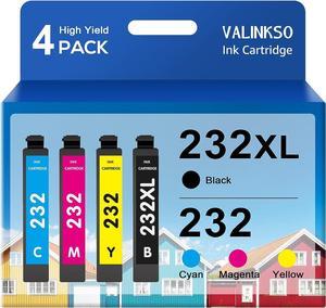 232 XL Ink Cartridges Remanufactured Replacement for Epson 232XL Ink Cartridge Combo Pack Compatible for Epson XP-4200 XP-4205 WF-2930 WF-2950 Printer (1 Black, 1 Cyan, 1 Magenta, 1 Yellow, 4 Pack)