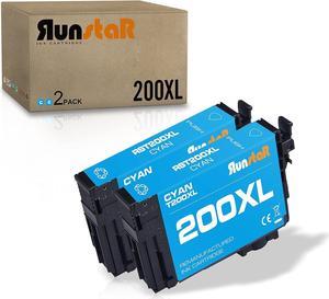 Run Star 2 Pack 200XL Cyan Remanufactured Ink Cartridge Replacement for Epson T200XL for Epson Expression Home XP-200 XP-300 XP-310 XP-400 XP-410 Workforce WF-2520 WF-2530 WF-2540 Printer (2 Cyan)