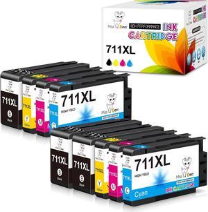 Miss Deer 711XL Ink Cartridges Replacement for 711 711XL,Work for Designjet T120 T520 24-in T520 36-in Printers(3 Black, 2 Cyan, 2 Magenta, 2 Yellow) 9 Pack