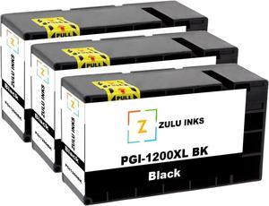 3 Black Zulu Inks PGI-1200XL Ink Cartridges for Canon Maxify MB2020 Maxify MB2120 Maxify MB2320 Maxify MB2720