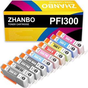 ZHANBO PFI-300 PFI300 Remanufactured Ink Cartridge Replacement for Canon 4192C007 imagePROGRAF PRO-300 Printer Ink Cartridge (10-Pack)