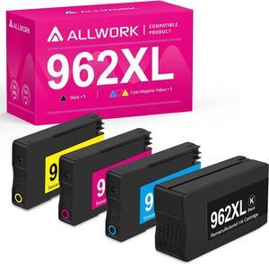 ALLWORK Compatible 932 XL 933 XL Ink Cartridge Replacement  932XL 933XL Combo Pack  Officejet 7110 6700 6100 6600 7510 7612 7610 Inkjet Printer (Black Cyan Magenta Yellow) (5 Pack)