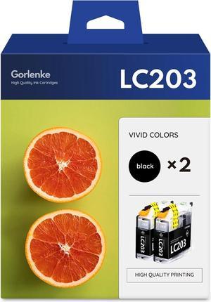 High Yield LC203 LC203BK Ink Cartridge Replacement for Brother LC-203 MFC-J460DW J480DW J485DW J680DW J880DW J4620DW J5520DW J5620DW J5720DW Printer Ink (2 Pack, Black)