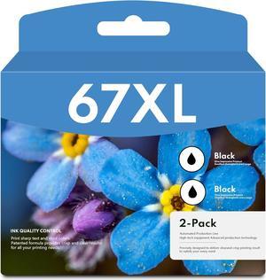 High Yield 67XL 67 XL Black Ink Cartridge Remanufactured Replacement  67 XL DeskJet 1255 2710e 2722 2742e 4121e 4122e 4123e 4130e Envy 6032e 6010e 6034e Printer Ink (2 Pack)