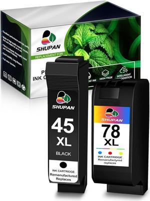 45/78 Black&Color Ink Cartriadge Replacement  45 78 Combo Pack Work with Color Copier 180 Deskjet 1100C 1220C 930C 970C 990C 6122 PhotoSmart 1000 1100 Printer (1 Black, 1Tri-Color)