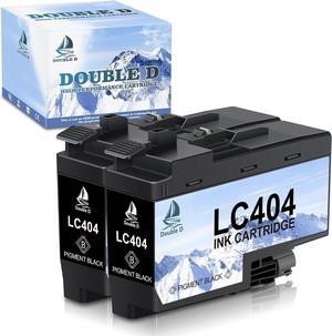 DOUBLE D LC404 Black Ink Cartridges Compatible Replacement for Brother LC404 LC404BK Work for Brother MFC-J1205W MFC-J1215W MFC-J1205W XL(2 Black)