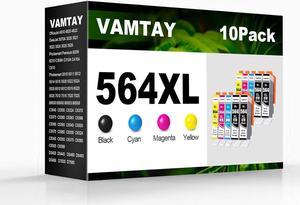 VAMTAY Compatible Ink Cartridge Replacement  564XL 564 XL Work with Photosmart 7520 5520 6520 6510 Deskjet 3520 Officejet 4620 Printer 10-Pack