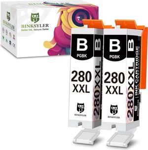 BINKSYLER 280XXL Black Ink Cartridge Replacement for Canon PGI-280XXL 280 XXL Ink Cartridge,Compatible with PIXMA TR7520 TR8520 TS6120 TS6220 TS6320 TS8120 TS9120 TS9521C TS702 (2 PGBK)