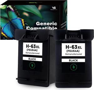 Generic Ink Cartridge Replacement  63 XL Compatible with DeskJet 1112, 2130, 3600, 3630 Series, Envy 4510, 4520 Series and OfficeJet 3830, 4650, 5200, 5255 Series(2 Black Count Combo Pack)