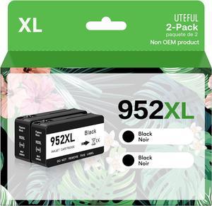952XL HighYield Black Ink Cartridge Compatible 952 XL Ink Cartridges 2 Black Use with OfficeJet Pro 8710 8720 7720 7740 8210 8702 8715 8725 8730 8740 Printer