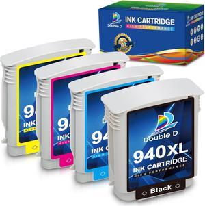 DOUBLE D 940XL Remanufactured Ink Cartridge Replacement  940 940XL High Yield  Officejet Pro 8000 8500 8500A 8500A Plus Printer (BK/C/1M/1Y, 4 Pack)