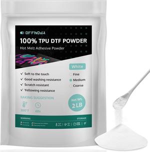 OFFNOVA DTF Powder 900g/2 lb White Hot Melt Adhesive Digital DTF Transfer Powder, Compatible with All DTF Printer, Applies to Dark or Light Fabri