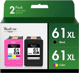 Valuetoner Supply Remanufactured 61XL Ink Cartridges Replacement  61 Ink for Envy 5530 4500 4502 5534, Deskjet 1000 1010 3050 1056 1510, Officejet 4635 4630 Series Printer (1 Black, 1 Tri-Color)