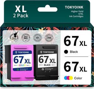 TOKYOINK 67XL Replacement  Ink 67 67XL Ink Cartridges Black Color Combo Pack  DeskJet 1255, 2700, 4100 Series, HP Envy 6000, 6400 Series Printer