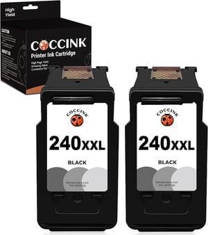 COCCINK 240XXL Remanufactured Ink Cartridge Replacement for Canon PG-240 XXL Compatible to Pixma MG3620 MG2120 MG3520 TS5120 MX452 MX512 MX532 MX472 MG3120 MG4120 Printer (2 Black ) Combo Pack