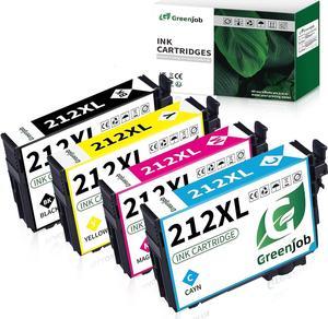 Greenjob 212XL Remanufactured Ink Cartridges Replacement for Epson 212 Ink Cartridges 212 XL T212XL T212 to use with Expression XP-4100 XP-4105 Workforce WF-2830 WF-2850 Printer (4 Pack)