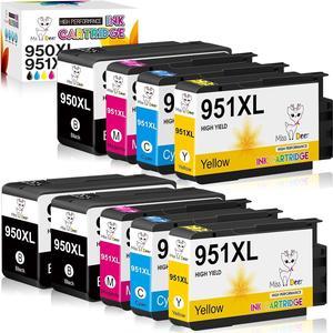 MS DEER Compatible 950XL 951XL Combo Ink Cartridges Replacement  950 951 XL for Officejet Pro 8600 8610 8100 8615 8620 8625 251dw 276dw Printers (3 Black, 2 Cyan, 2 Magenta, 2 Yellow) 9-Pack